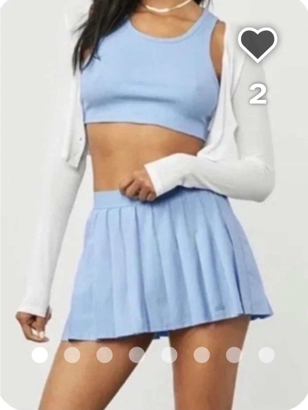 NWT Alo Yoga Varsity Tennis Skirt blue skies size xxs